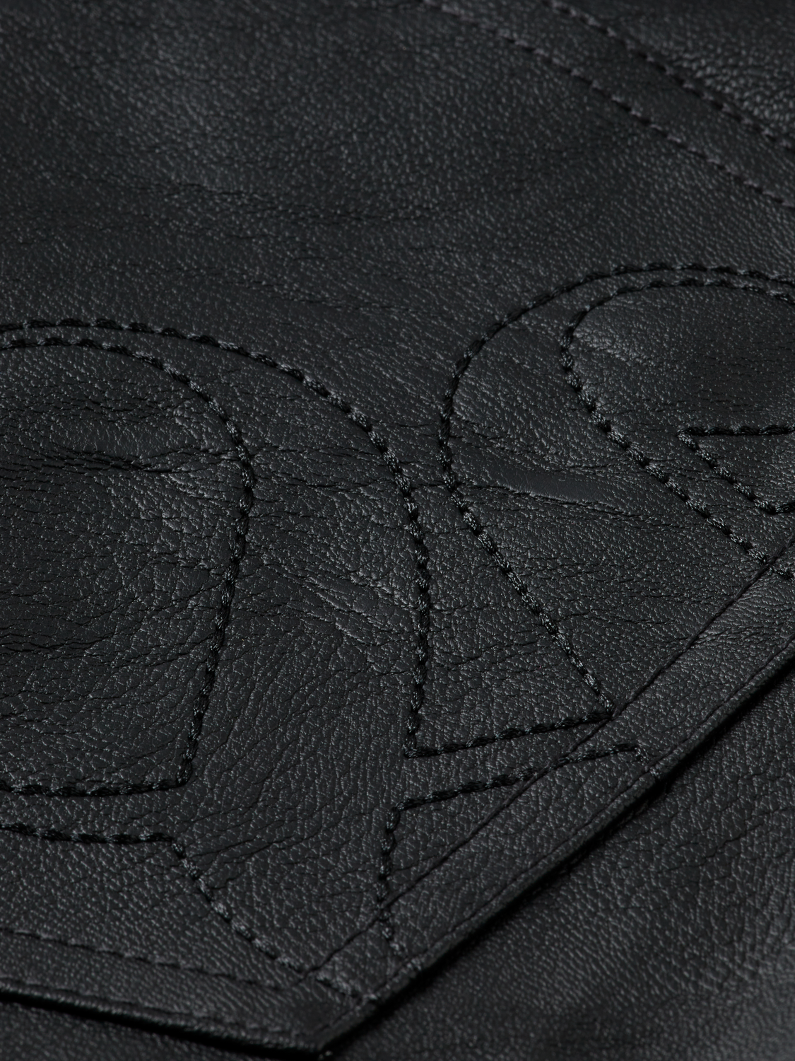 High rise faux leather short