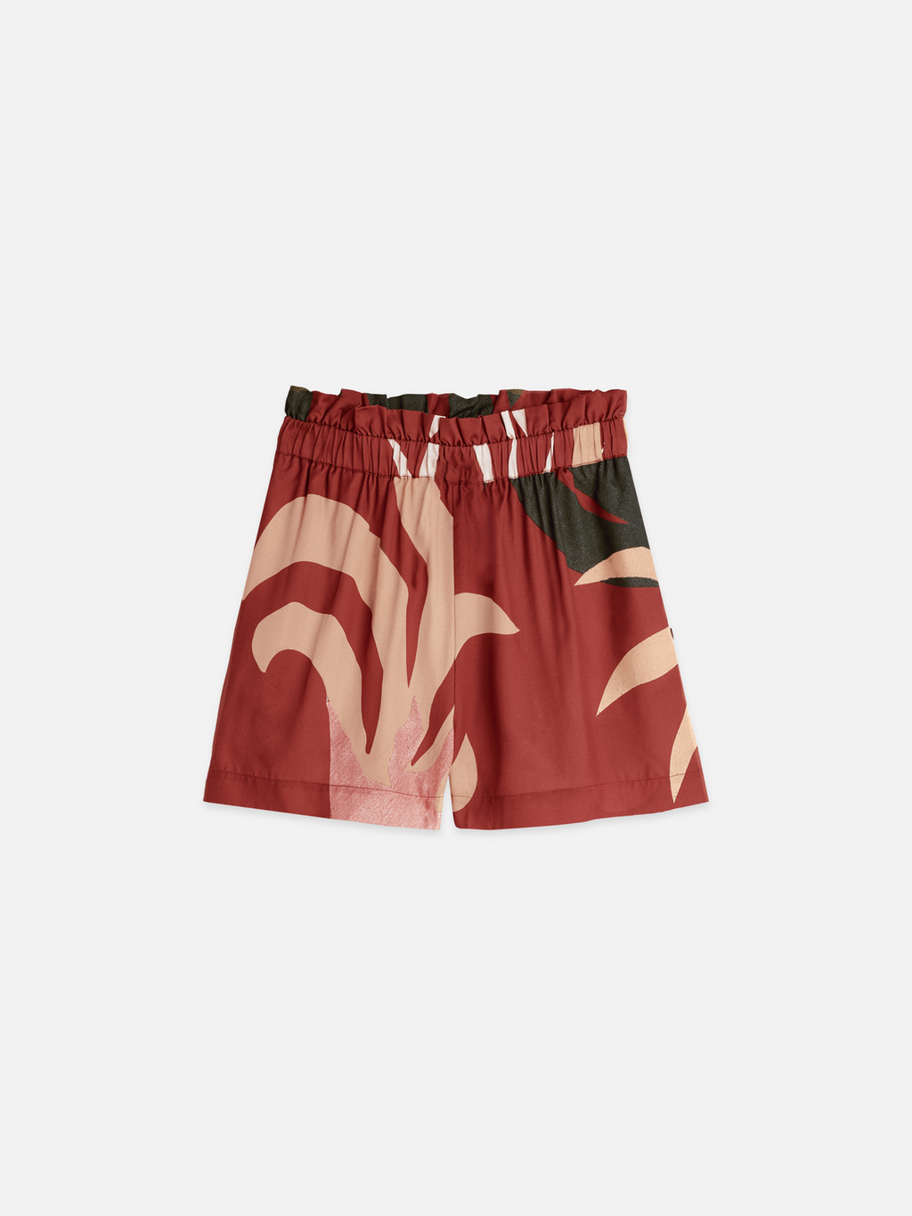 Printed high-rise elastic waist shorts