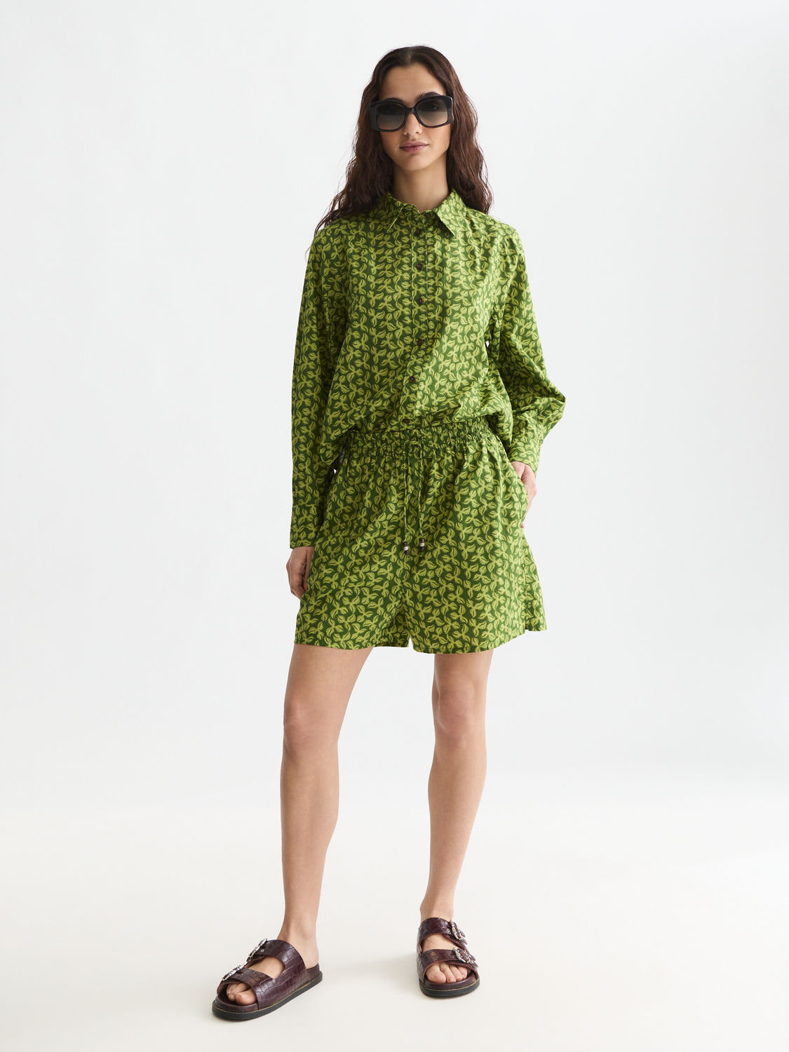 Printed cotton shorts