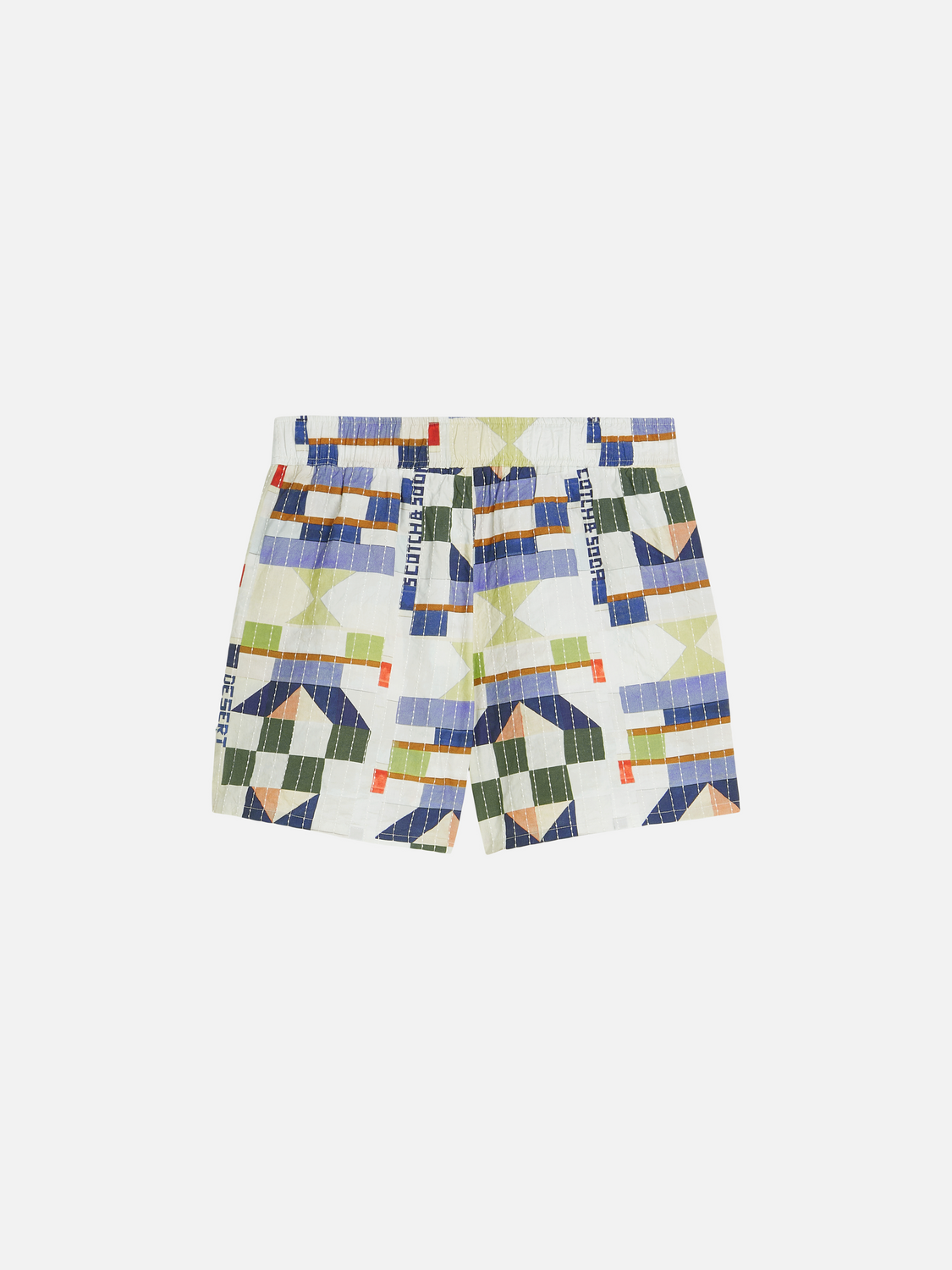 Printed and stich-embroidered shorts