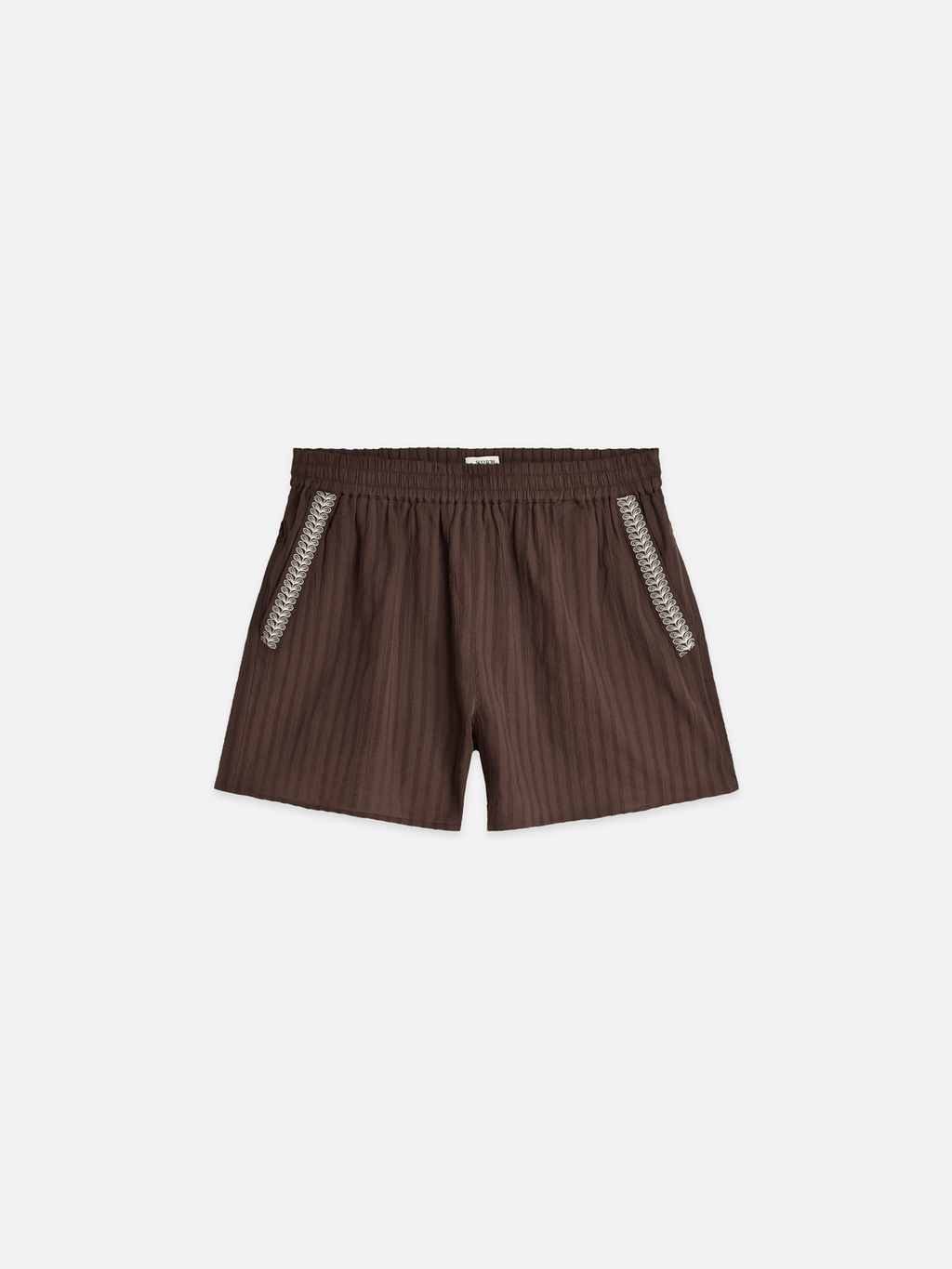 Embroidered cotton crepe shorts