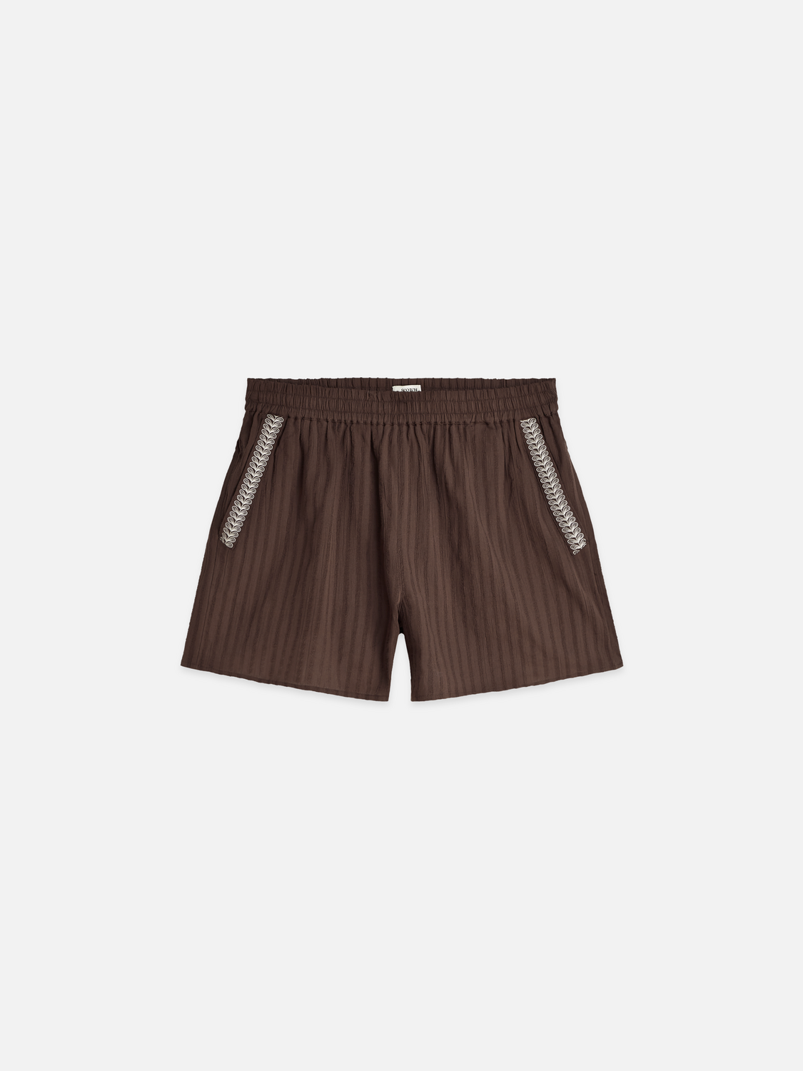 Embroidered cotton crepe shorts