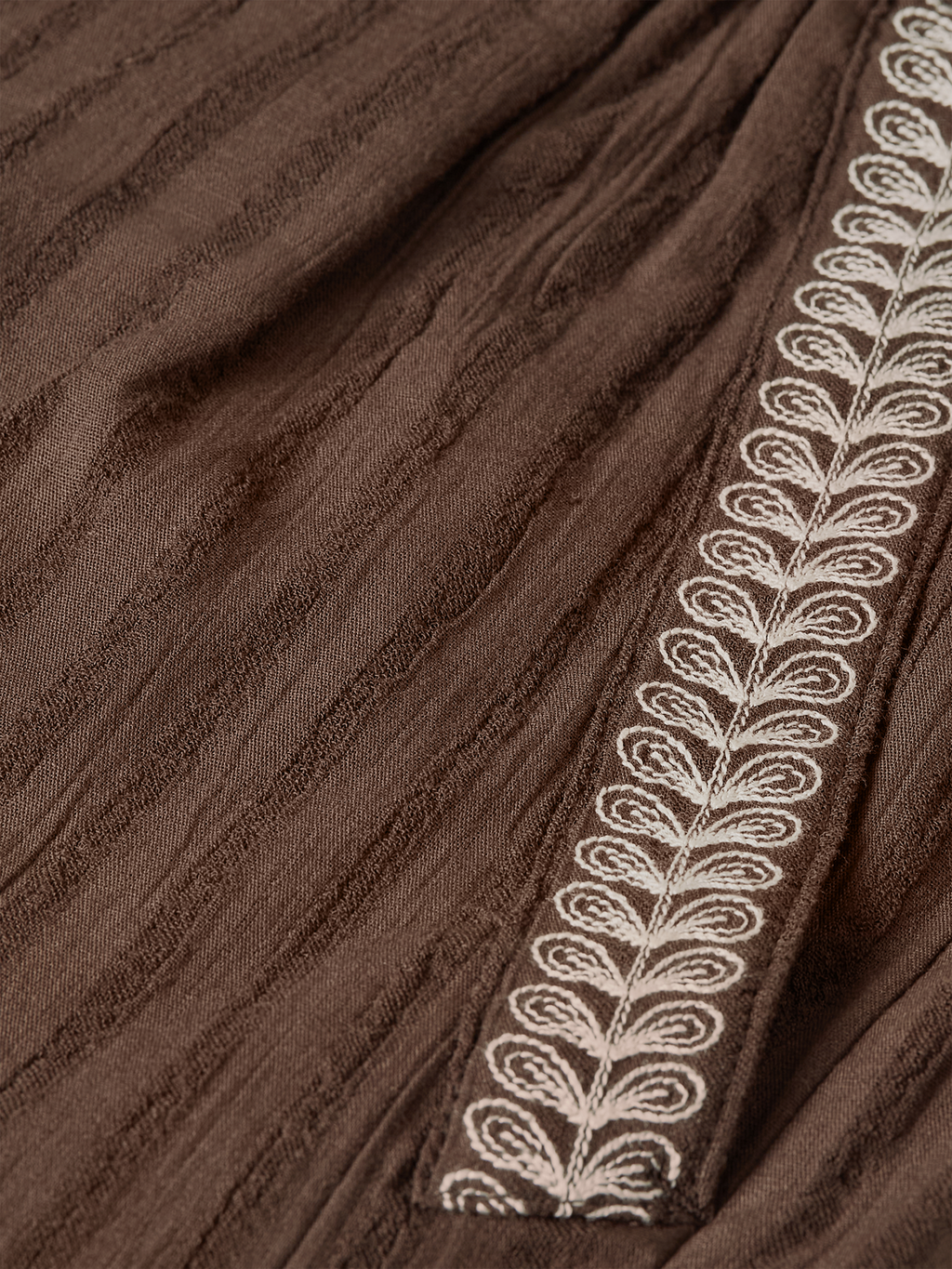 Embroidered cotton crepe shorts