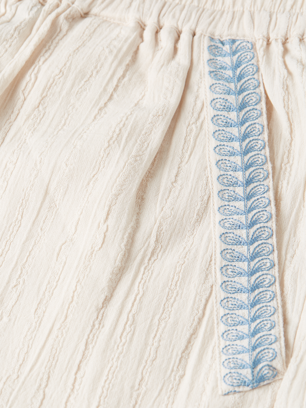 Embroidered cotton crepe shorts