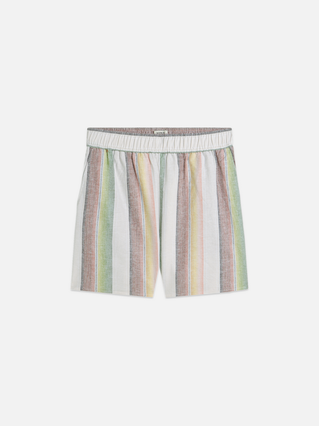 Striped elastic waist shorts