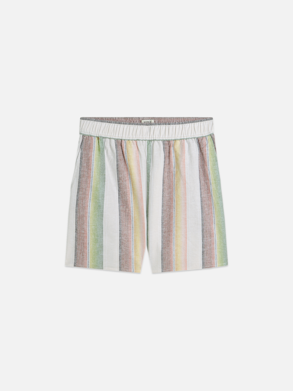 Striped elastic waist shorts