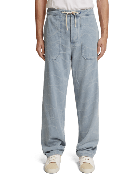 THE VERVE WORKWEAR PANT INDIGO WAVE JACQUARD