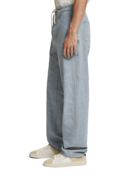 THE VERVE WORKWEAR PANT INDIGO WAVE JACQUARD