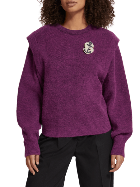 SHOULDER DETAIL CREW NECK PULLOVER