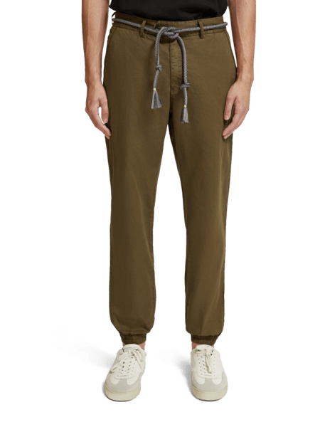 SEASONAL - RELAXED FIT GARMENT-DYED LINEN-BLEND CHINO JOGGER