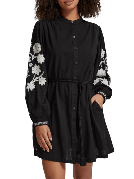 MINI DRESS WITH SLEEVE EMBROIDERY