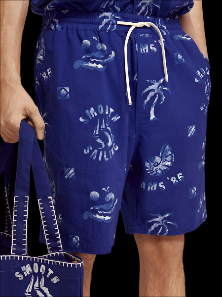 FAVE - PRINTED COTTON-BLEND BERMUDA