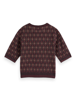 SHORT SLEEVE JACQUARD PULLOVER