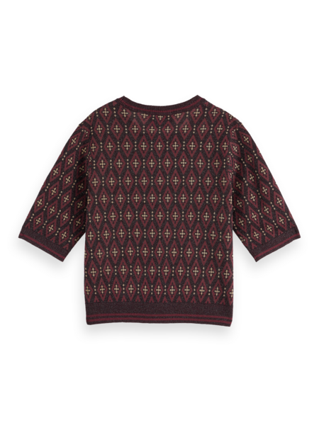 SHORT SLEEVE JACQUARD PULLOVER